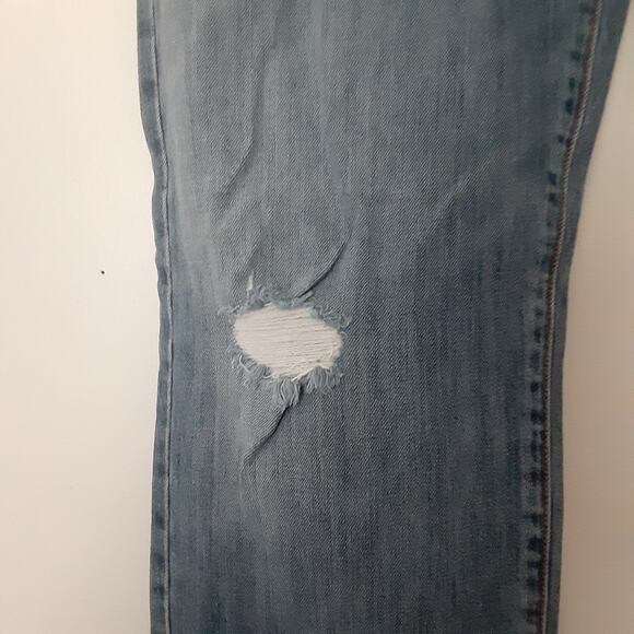Lucky Brand Jeans Mens 36x32 Blue Denim 221 Original Straight Distressed - Picture 3 of 13